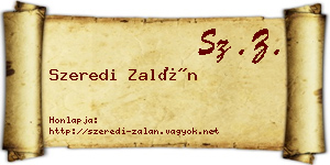 Szeredi Zalán névjegykártya